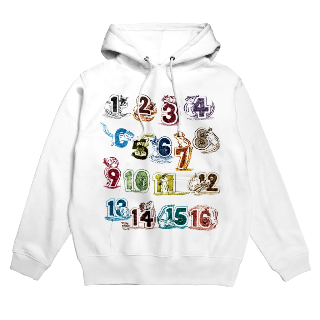 “little shop”福士悦子の数字とシマリス 1,2,3 Hoodie