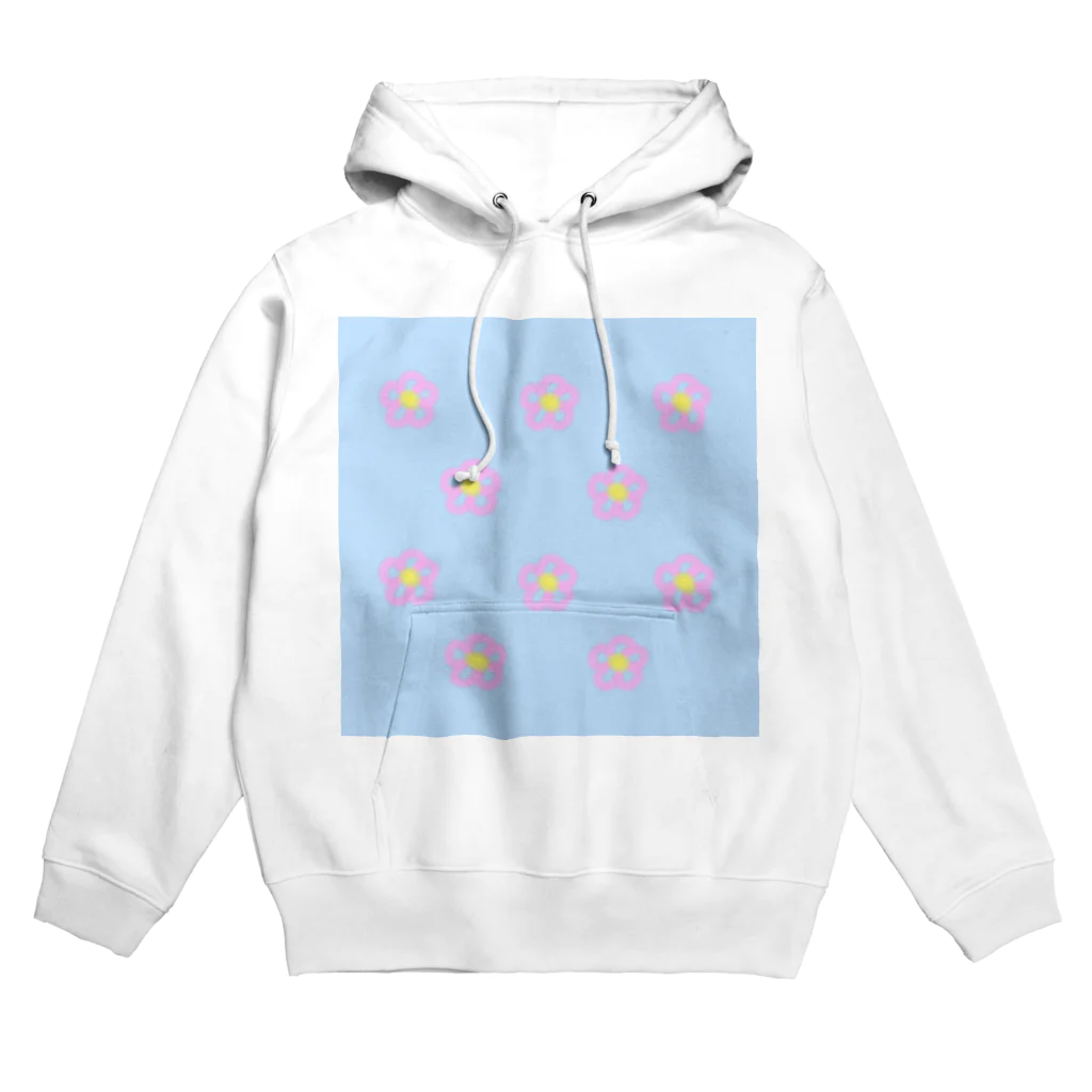 きゅーりー。のピンクふらわー(ブルー) Hoodie