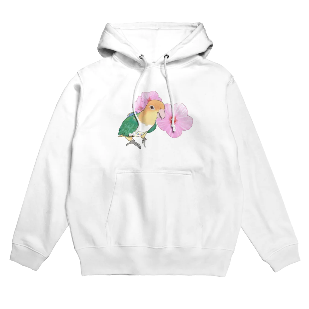 まめるりはことりのお花とシロハラインコちゃん【まめるりはことり】 Hoodie