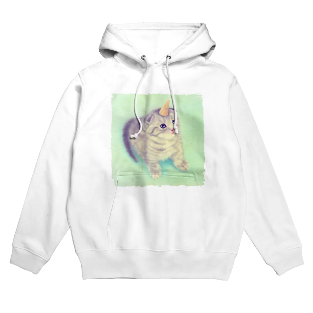 萌獣ファクトリー「純屋」の萌獣 猫 ユニャコーン／ゆにゃんこ：とんがりコーン Hoodie