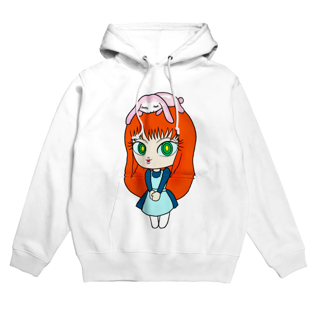 紫キャベツのウサギを被った女の子 Hoodie