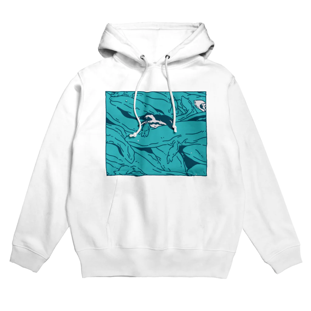 ナイロドノのぎゅうぎゅうオオサンショウウオ　ブルー Hoodie