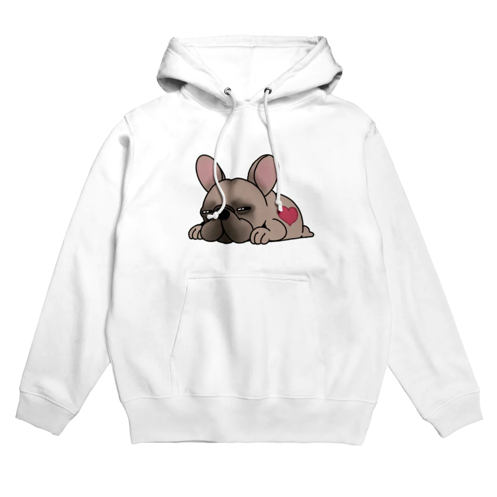 揺れるブヒ犬 Wiggly Pooch のふて寝のフレブル Hoodie