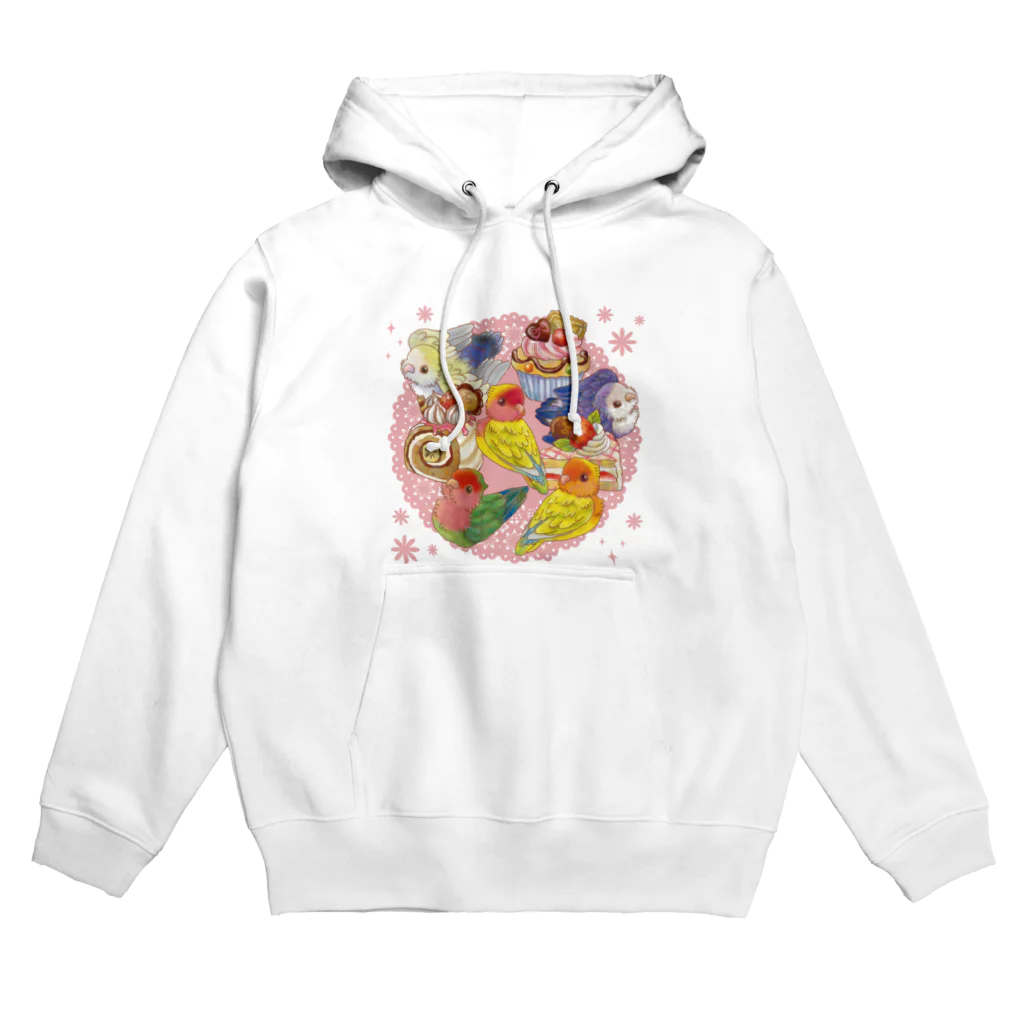 あにまるめいとのケーキとコザクラインコ Hoodie