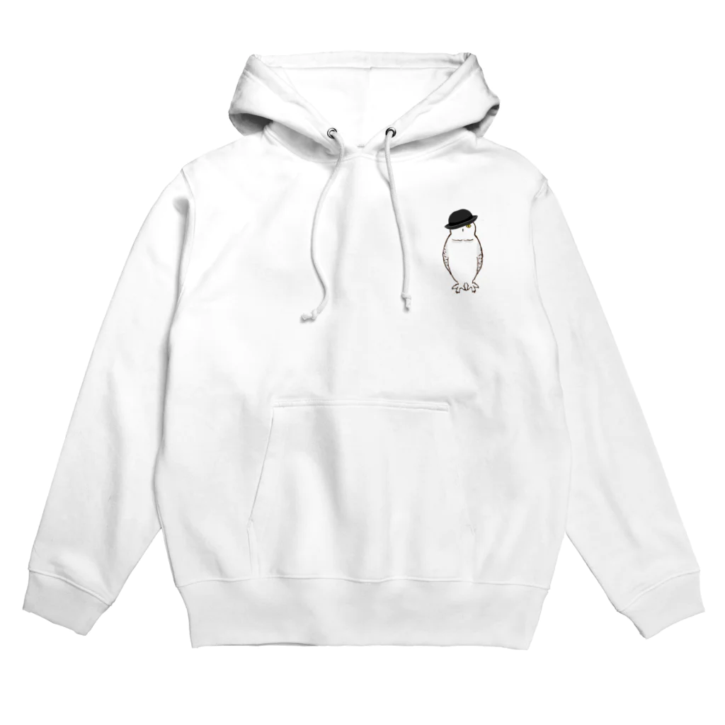 amyu-k フクロウセンターのボーラーハットシロフクロウ Hoodie