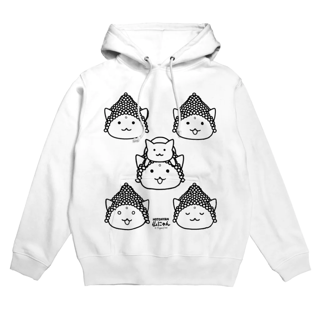 PygmyCat　suzuri店の仏にゃんｓ（黒線） Hoodie