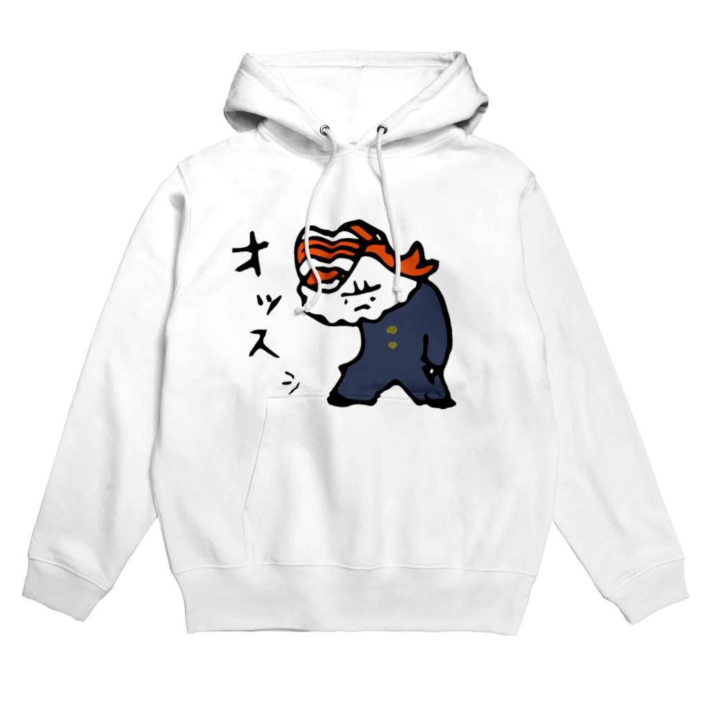 白いくつのオッスシ（大） Hoodie