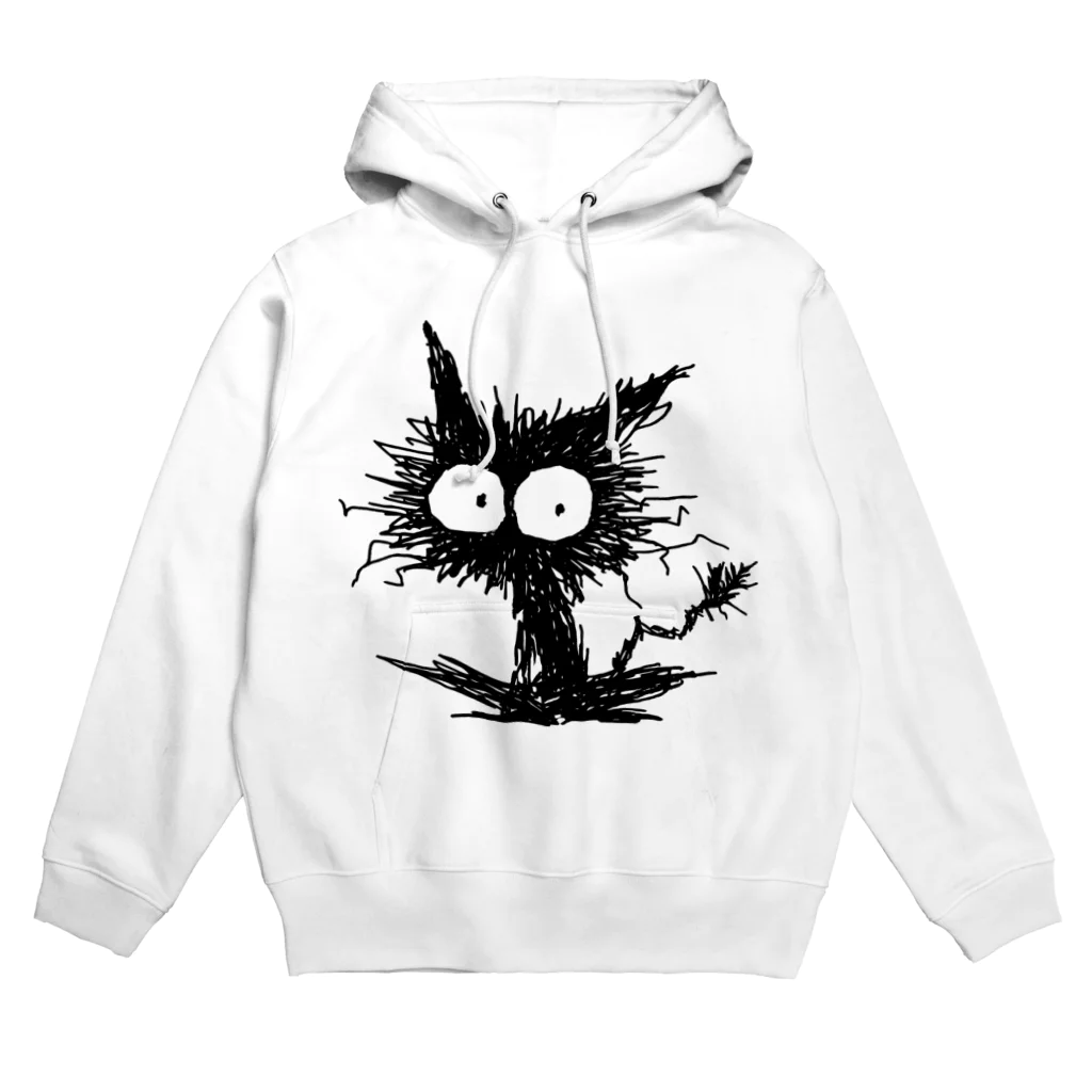 猫目行燈の黒くてガビガビした毛の子猫 Hoodie