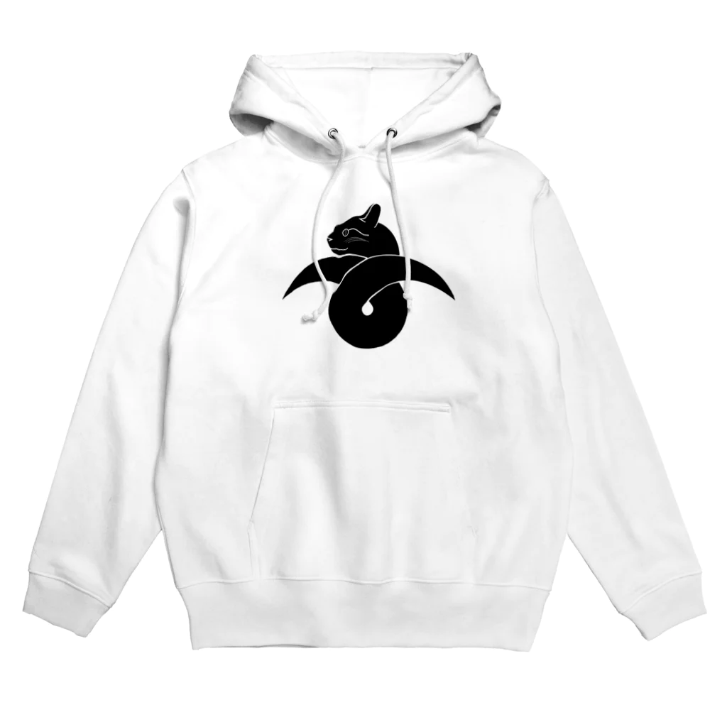 『NG （Niche・Gate）』ニッチゲート-- IN SUZURIの動物家紋。H.T.（結び雁がネコ）黒 Hoodie