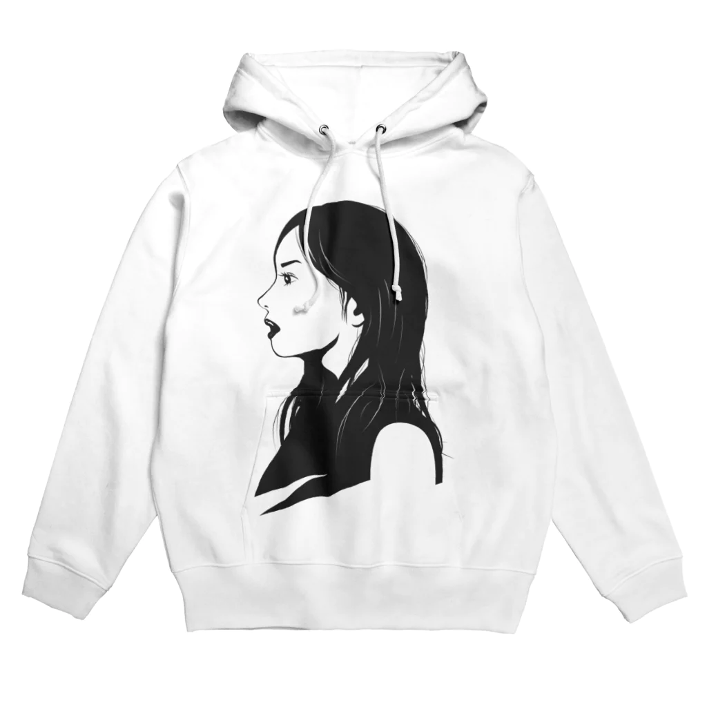 R-design STOREのクールな女性の横顔 Hoodie