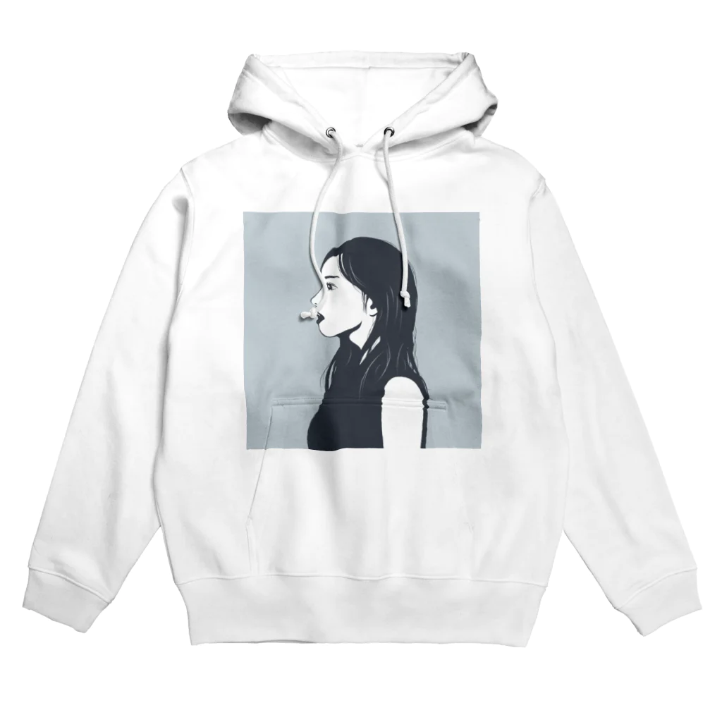 R-design STOREのクールな女性の横顔 Hoodie