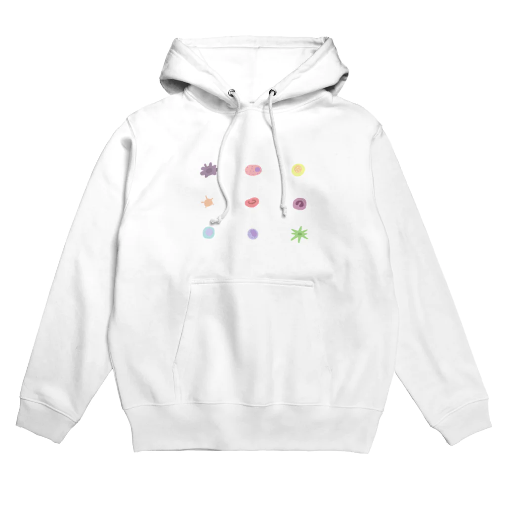 raraのゆるかわTシャツ屋さんのいろいろな細胞 Hoodie