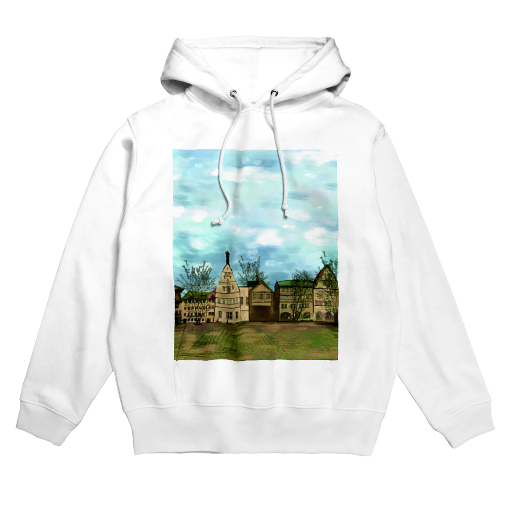 ふわりの絵画のような街（暗色） Hoodie