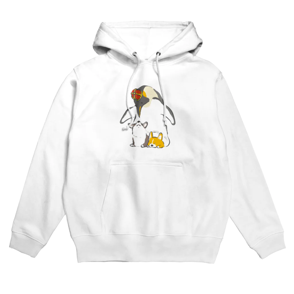 サカモトリエ/イラストレーターの皇帝ペンギンとコーギー Hoodie