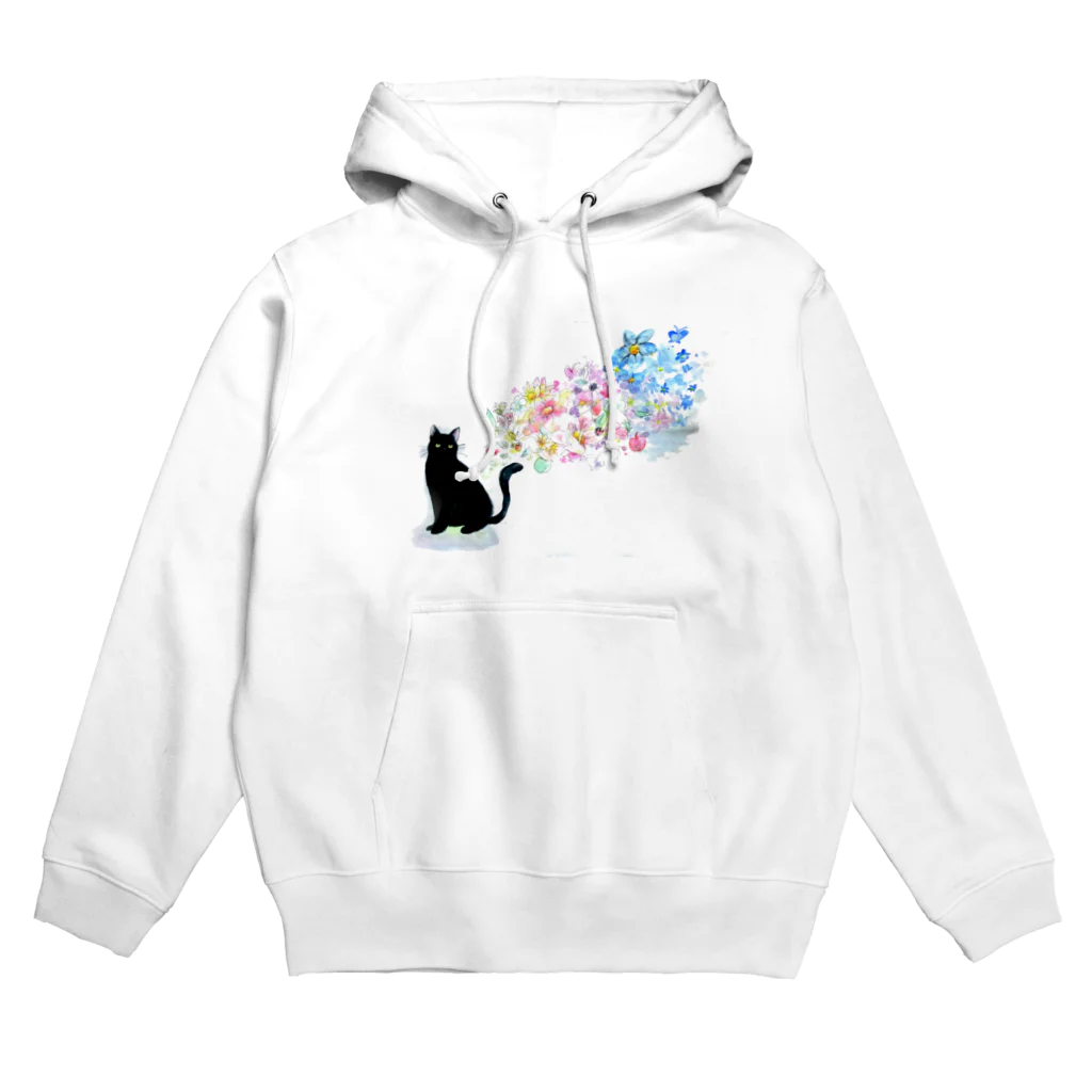 植原翠のお店の花と黒猫 Hoodie