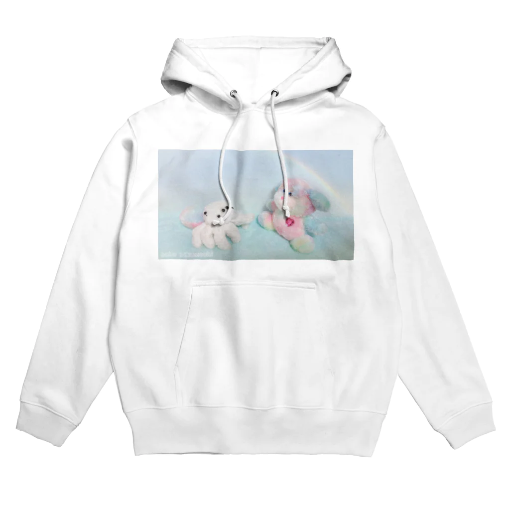 にくもちの赤ちゃん🧸のレインボーハエトリグモとレインボーわんちゃん Hoodie