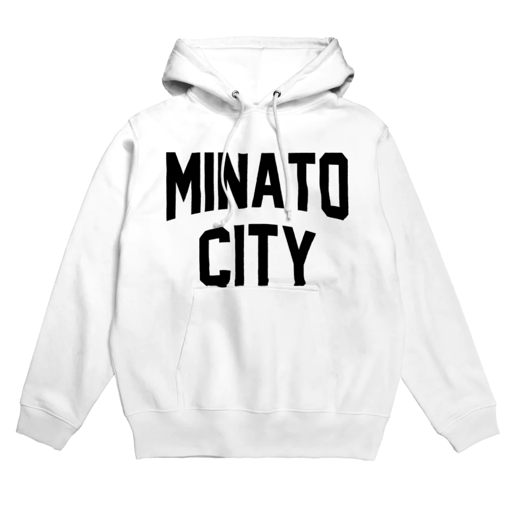JIMOTOE Wear Local Japanの港区 MINATO CITY ロゴブラック Hoodie