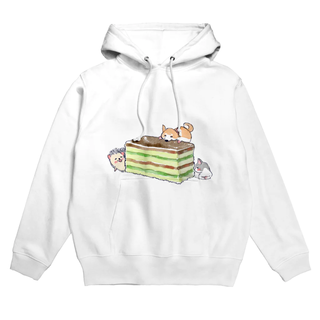 浅山しおん（ハリネズミのソフィー）のオリジナル　ハリネズミのソフィー、３色ケーキを食べる。 Hoodie