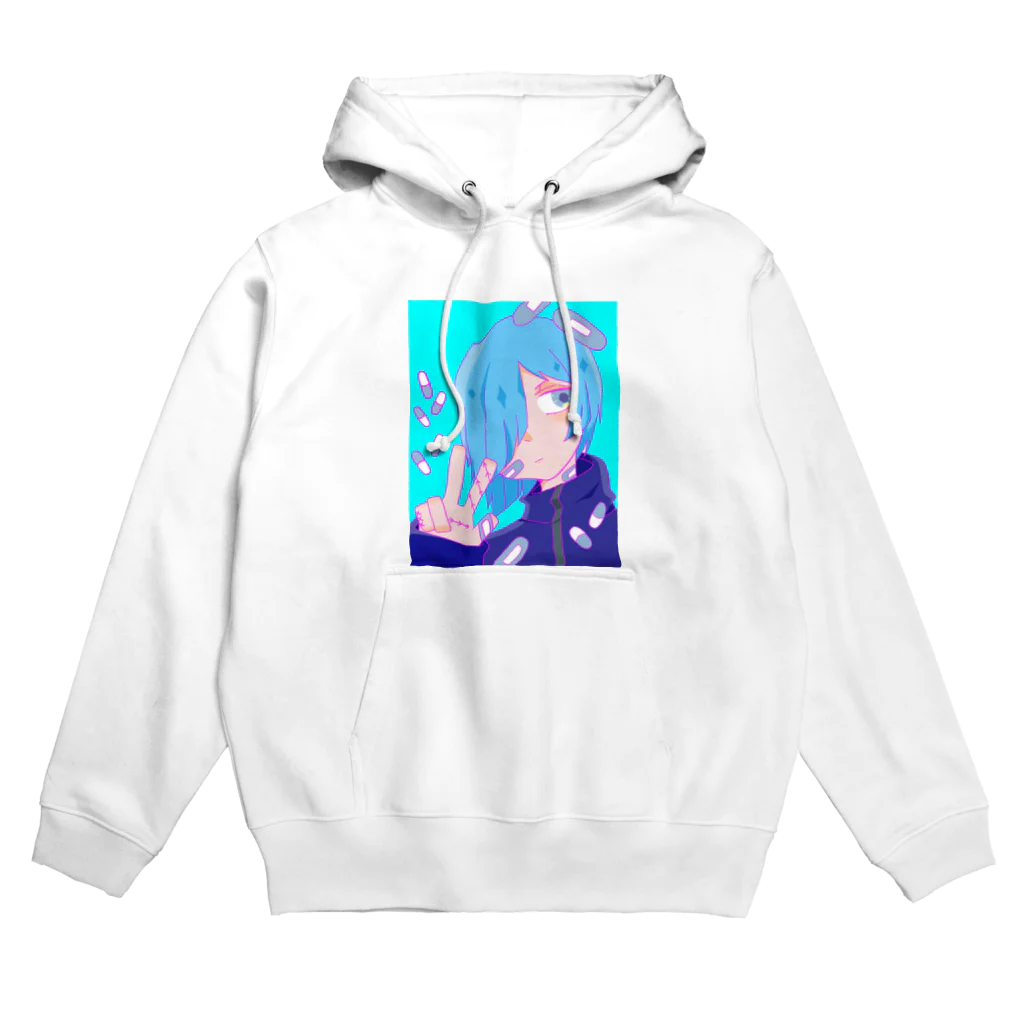 MANNZOKUの真っ青くん Hoodie