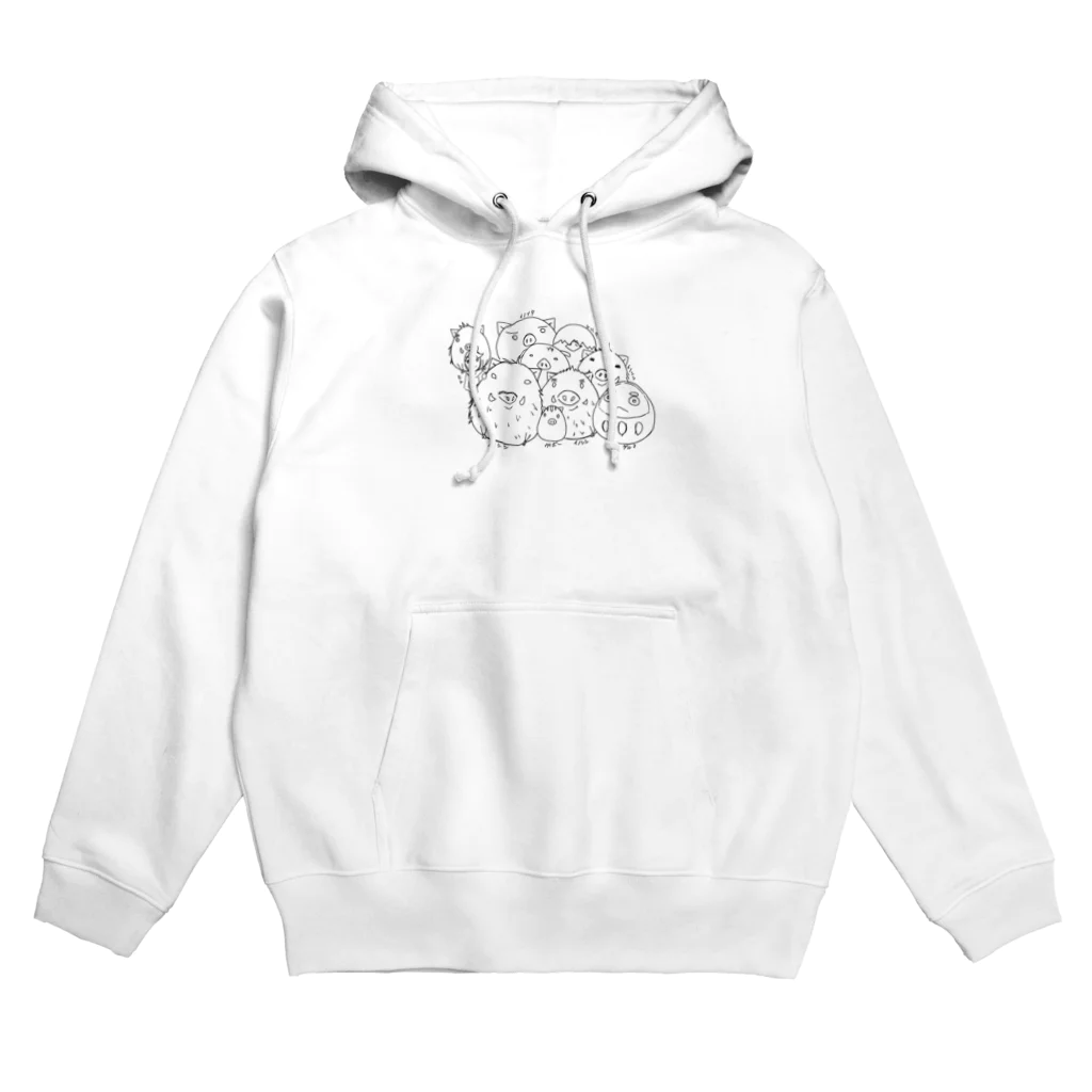 ツキフタツのイノシシたち Hoodie