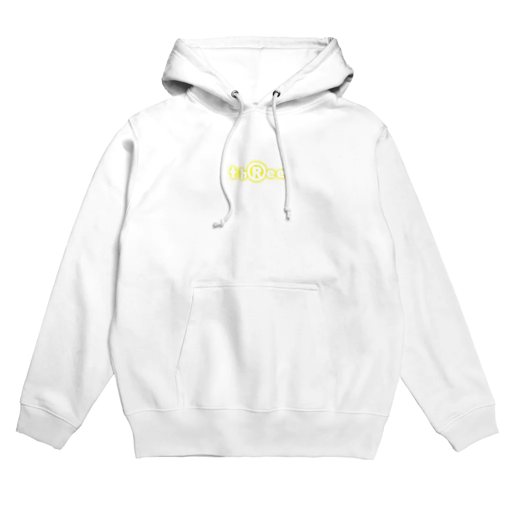 th®︎eeのthree LOGO NEON Yellow Hoodie