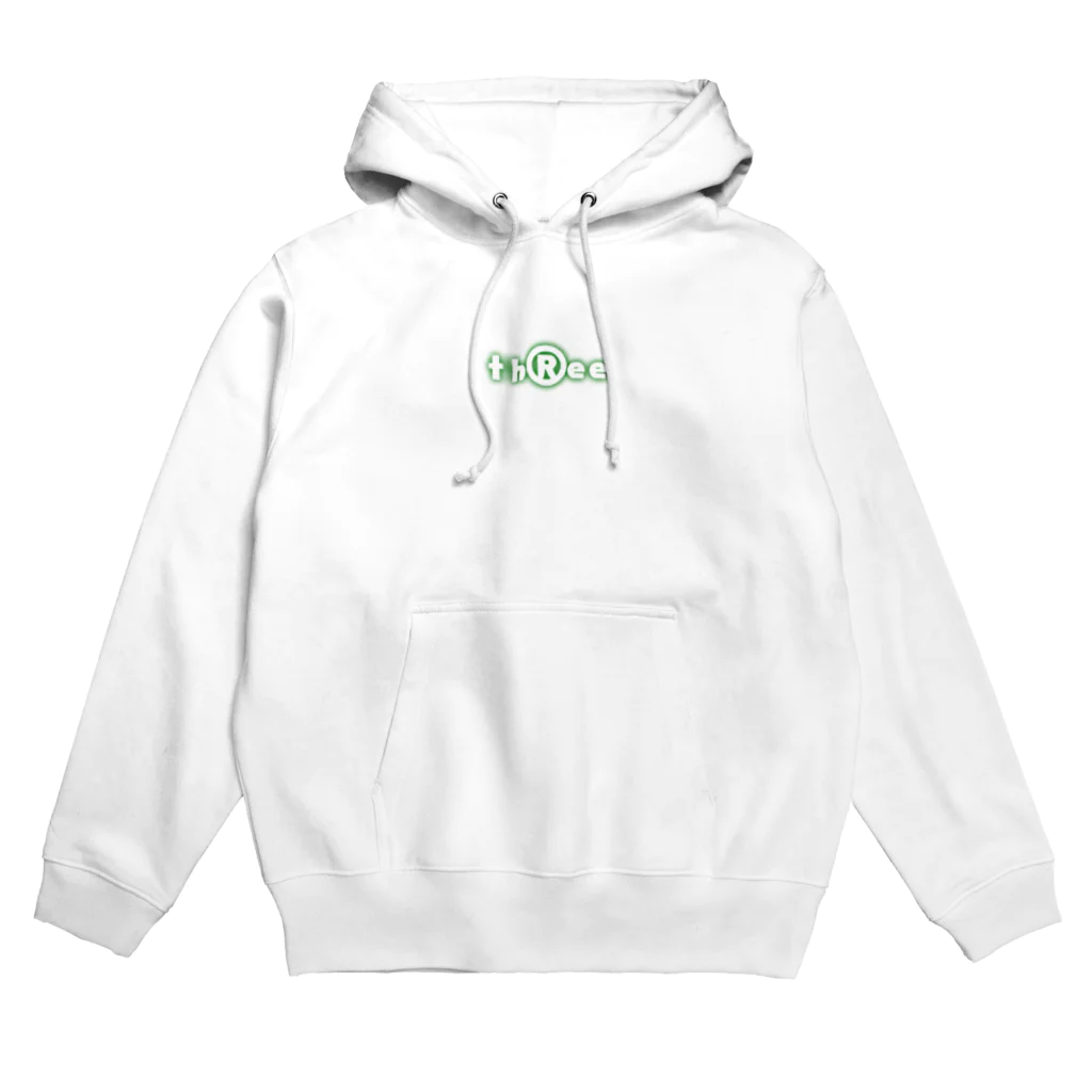 th®︎eeのthree LOGO NEON ForestGreen Hoodie