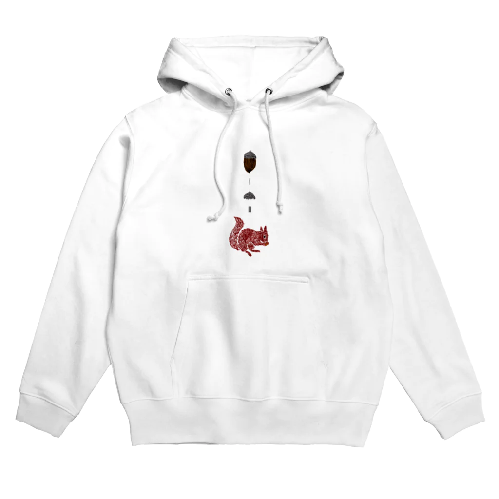 NIKORASU GOの秋冬デザイン「どんぐりとかわいいリス」 Hoodie