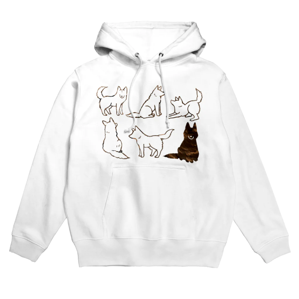 くろげちゃまじりの甲斐犬の形 Hoodie