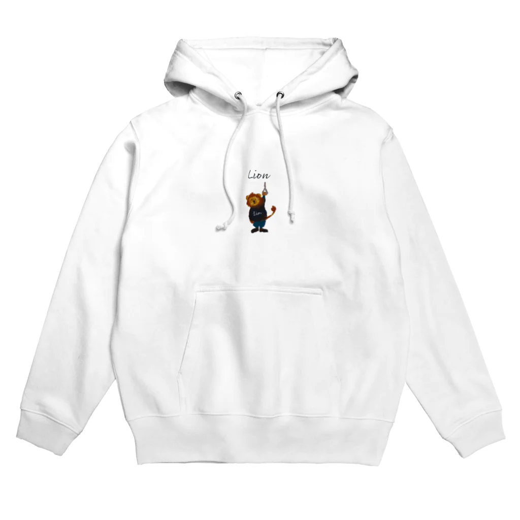 papiko くまさんのnew つり革 ライオン 背景グレー Hoodie