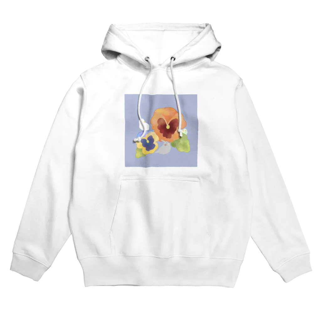 いんこちゃんの里のパンジーとインコ Hoodie