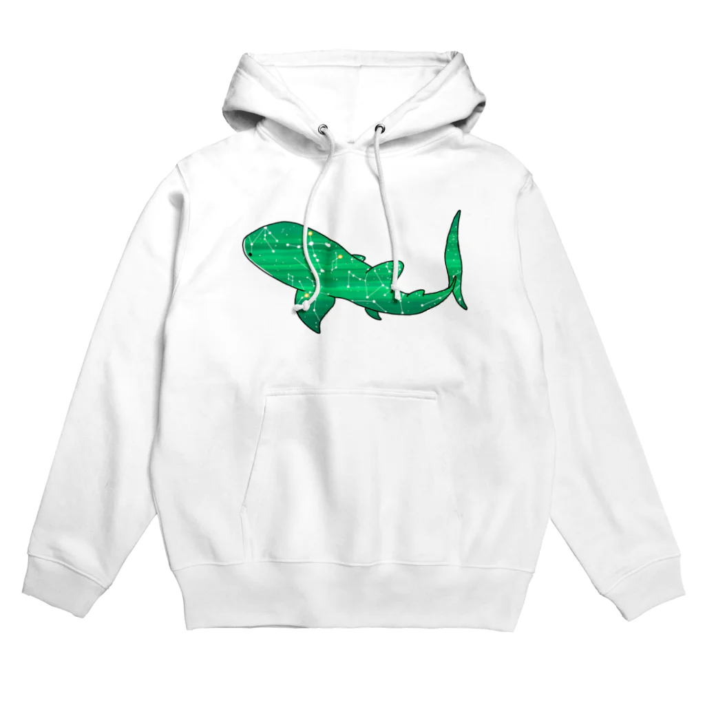 ふとんにおぼれるのジンベエザメ 夏の星座 緑 Hoodie