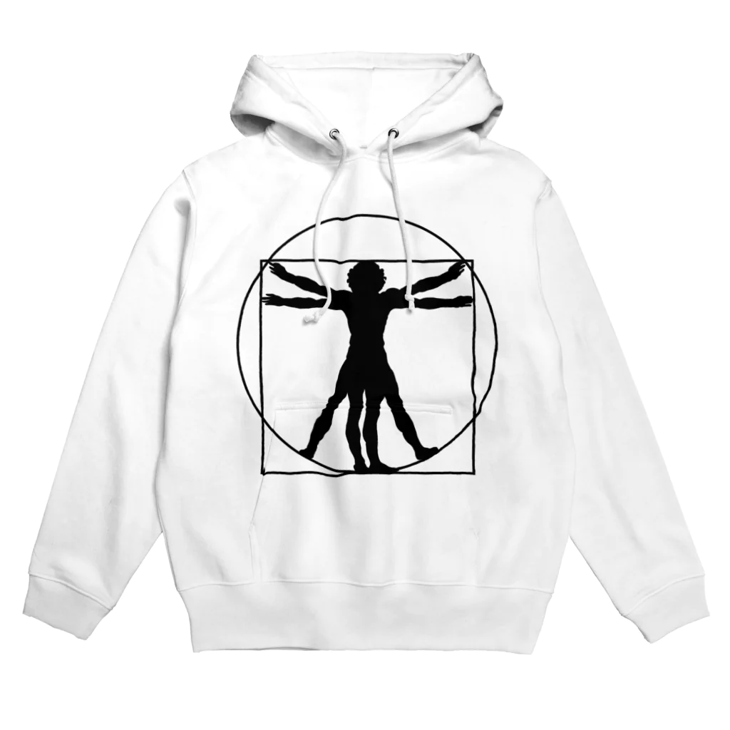 puikkoのダ・ヴィンチ　ウィトルウィウス的人体図（黒） Hoodie