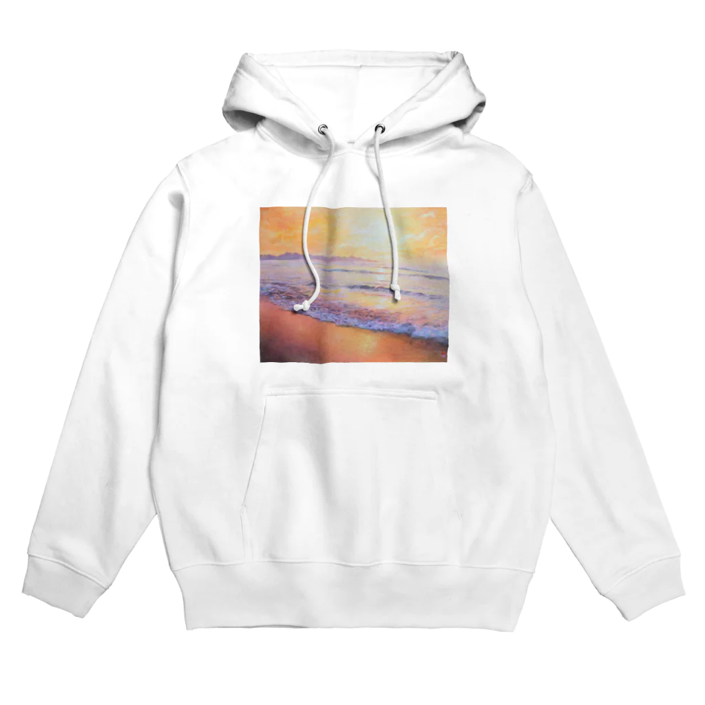 井上晴雄　絵画グッズコーナーの夕陽ヶ浦海岸の夕陽 Hoodie