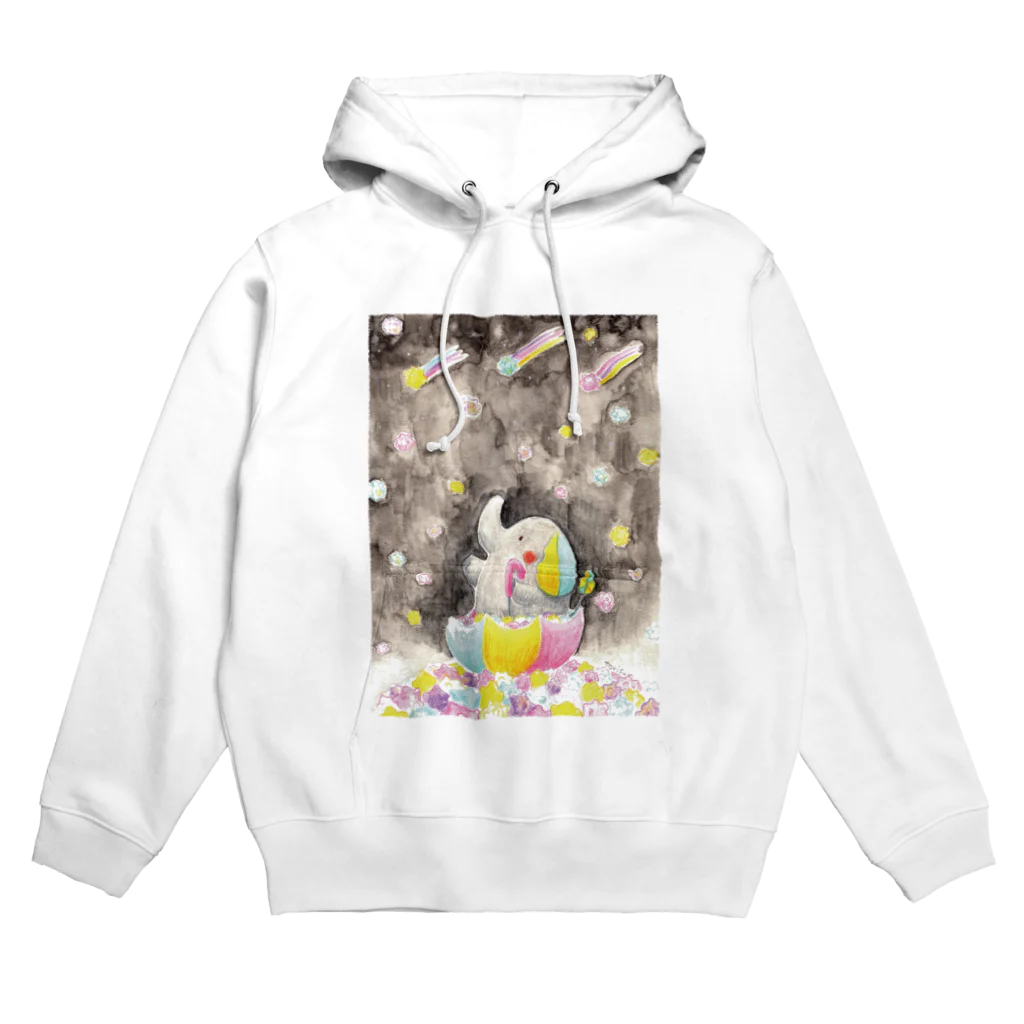 torisun shop (SUZURI)のこんぺいとうな雨降りぞうさん Hoodie