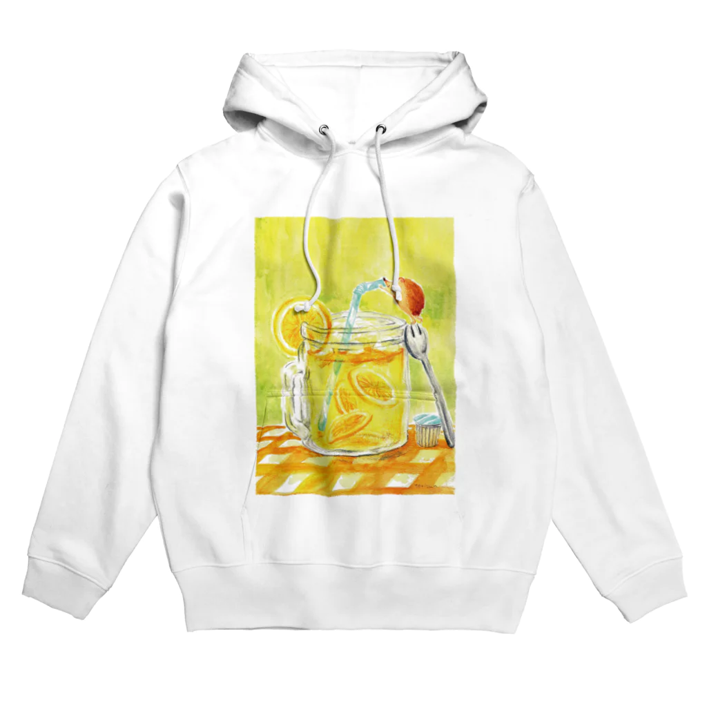 torisun shop (SUZURI)のレモネードが飲みたいハリネズミさん Hoodie