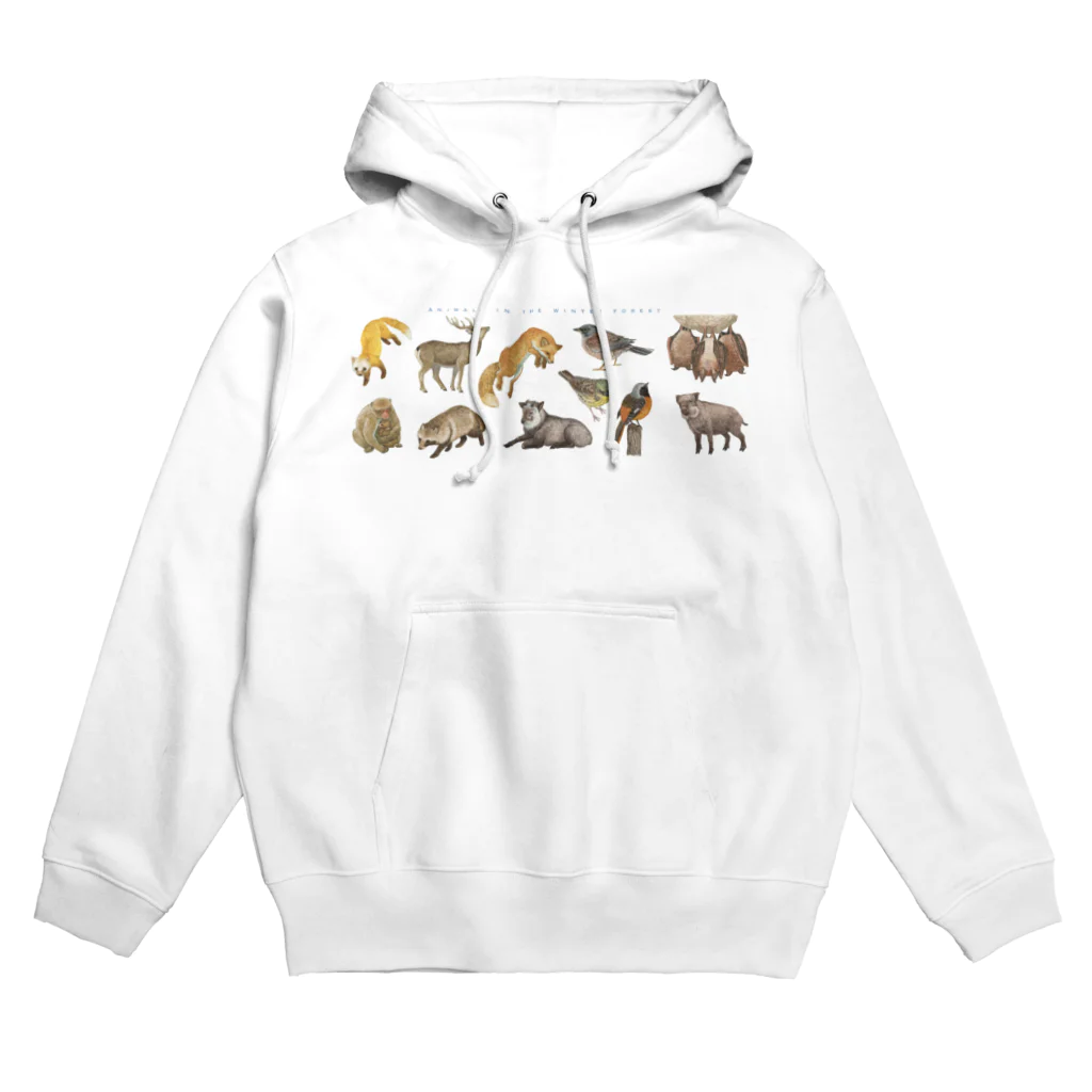 ちなきのこの冬の山の動物たち Hoodie