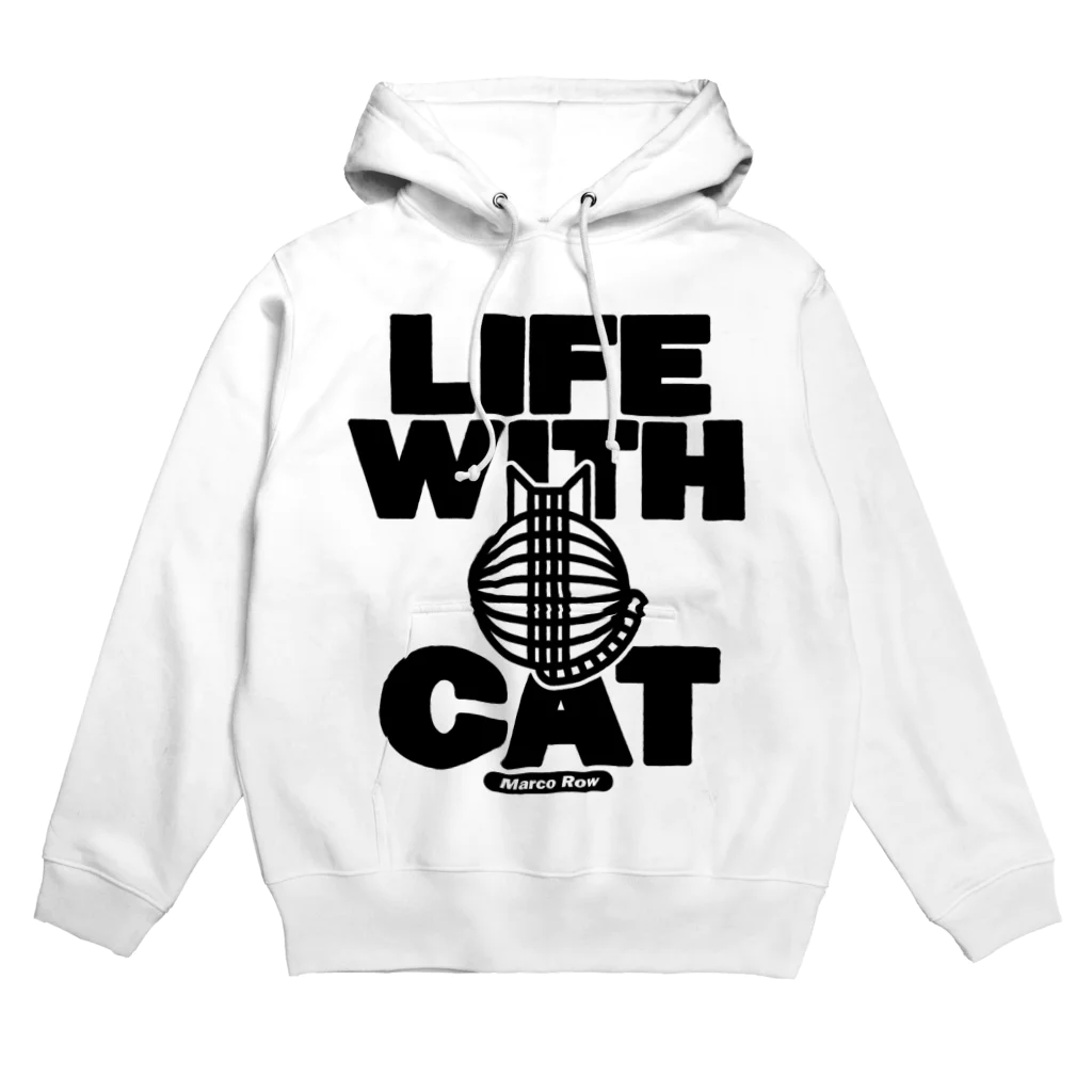 SHOP W　SUZURI店のLIFE WITH a CAT　フーディ パーカー