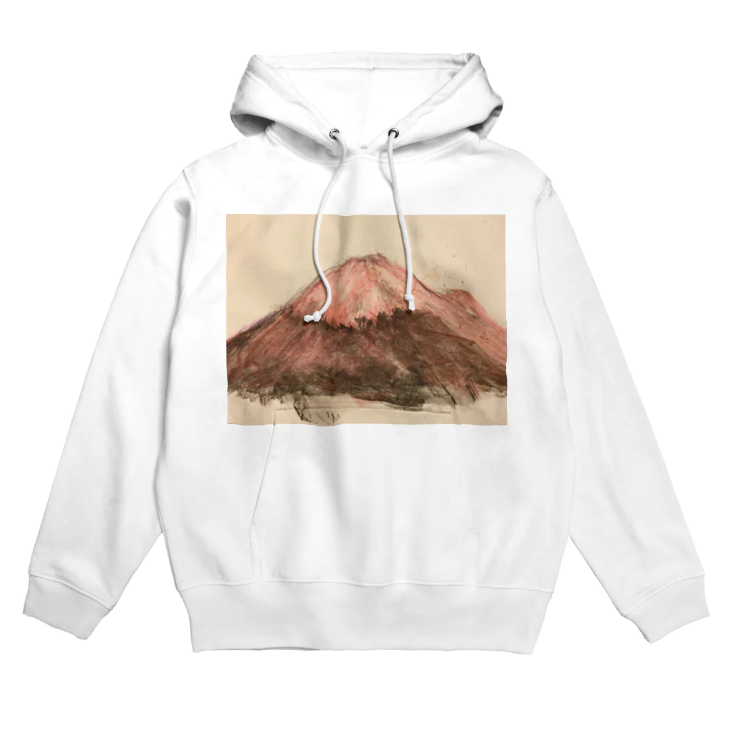 ナスの花のレッド富士山 Hoodie