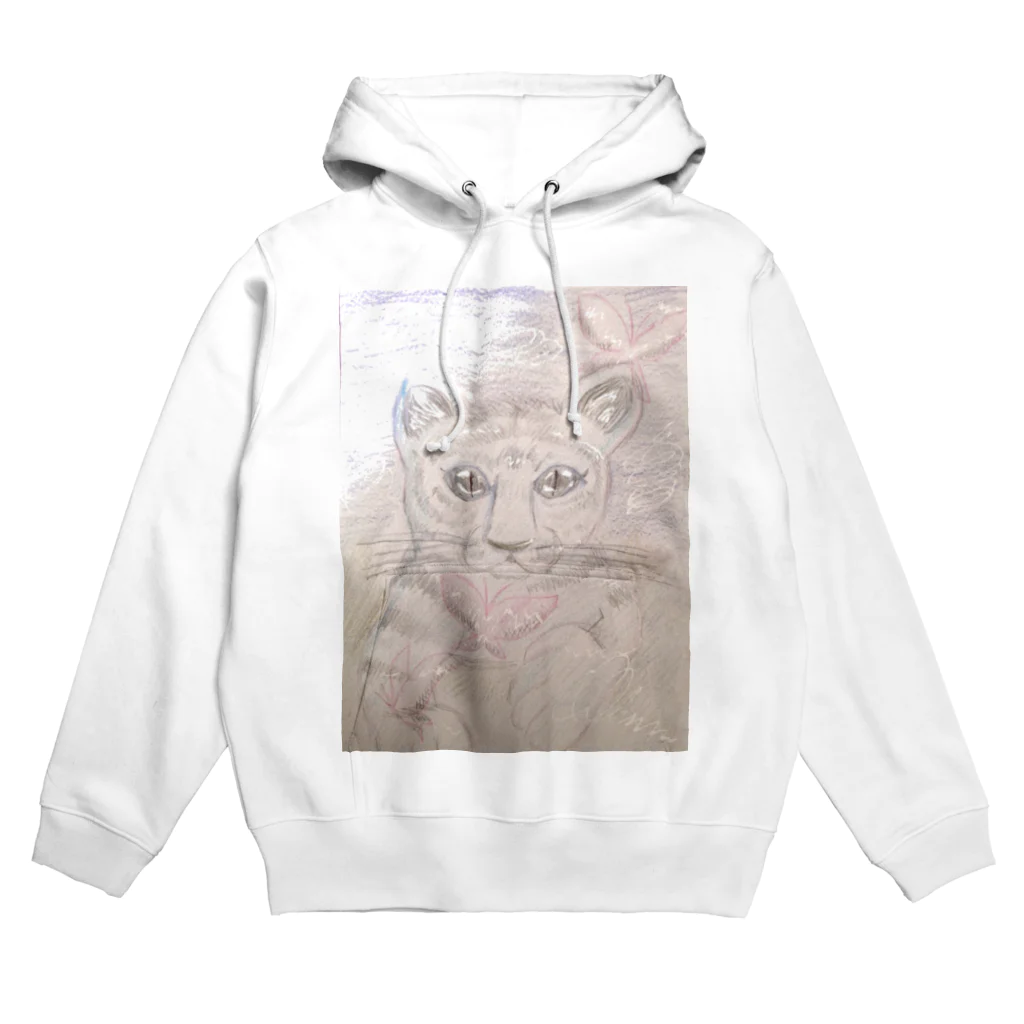 絵描きのまゆんのデザインのホワイトタイガー Hoodie