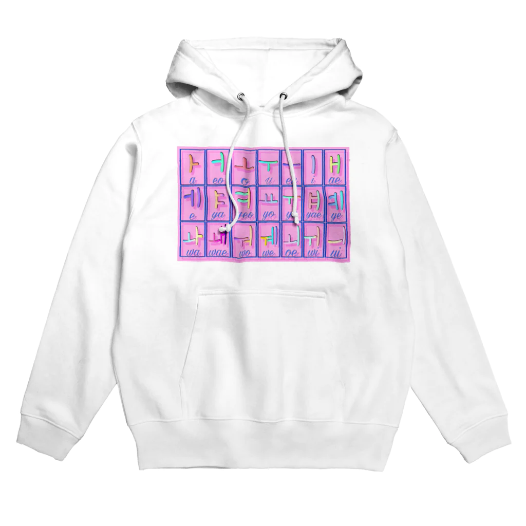 LalaHangeulのハングル母音とローマ字の対応表 Hoodie