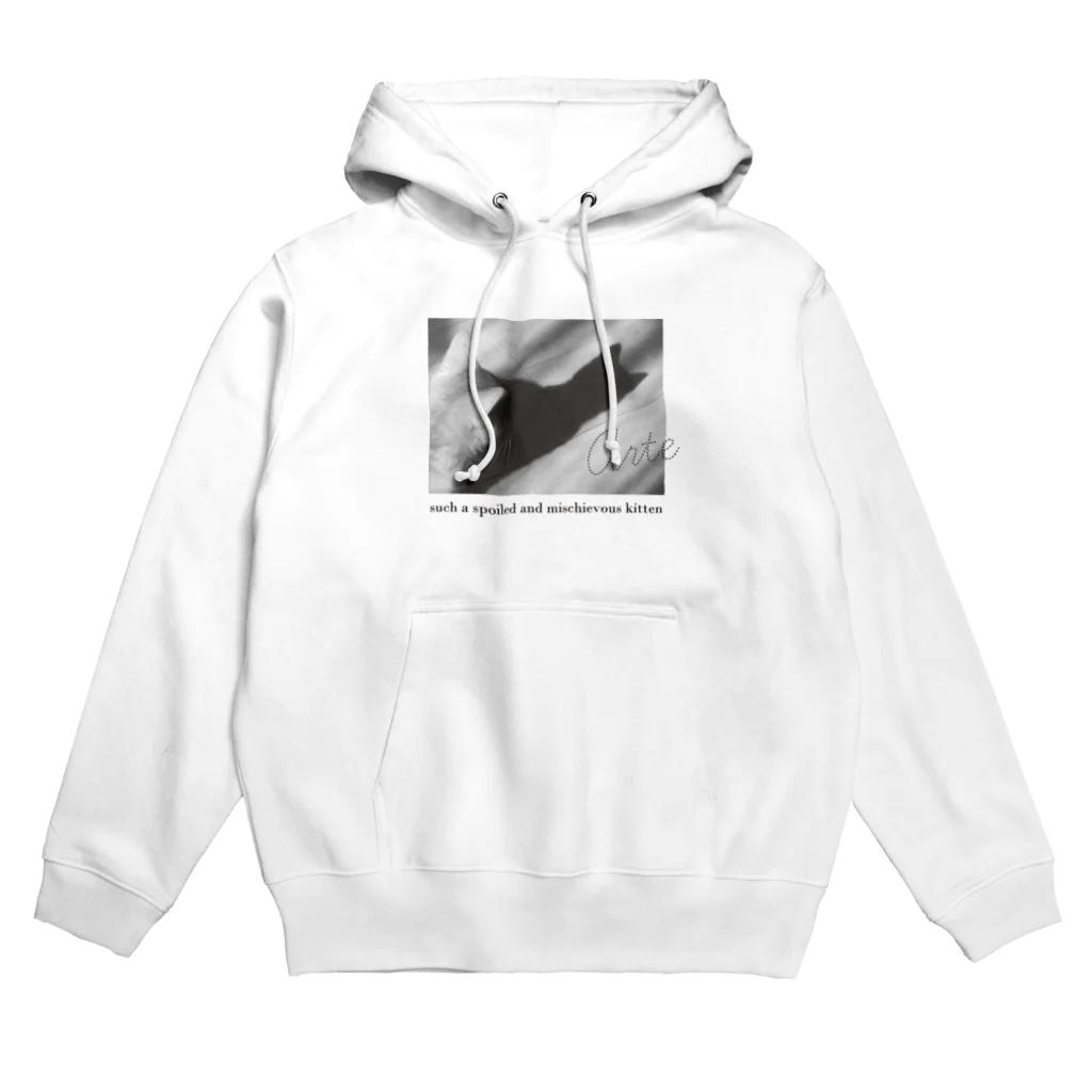 Arteのねこの影もねこ（モノクロ・文字入ver） Hoodie