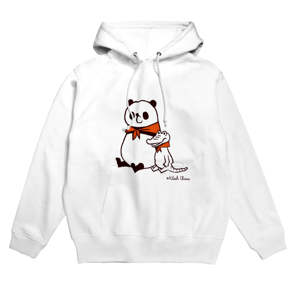 キッチュのパンダのおはなし　仲良しパンダとワニ Hoodie