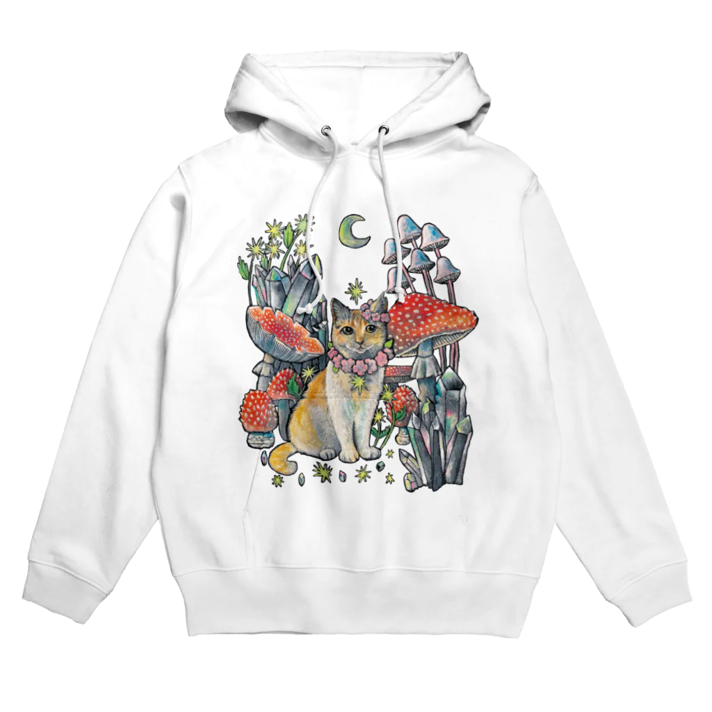 星月猫　徳島洋子のキキちゃんキノコの森　チャトラ猫とキノコ Hoodie