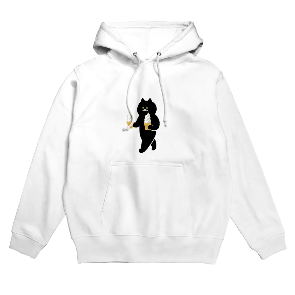 SUIMINグッズのお店の【中】ソフトクリームを急ぎめに運ぶねこ Hoodie