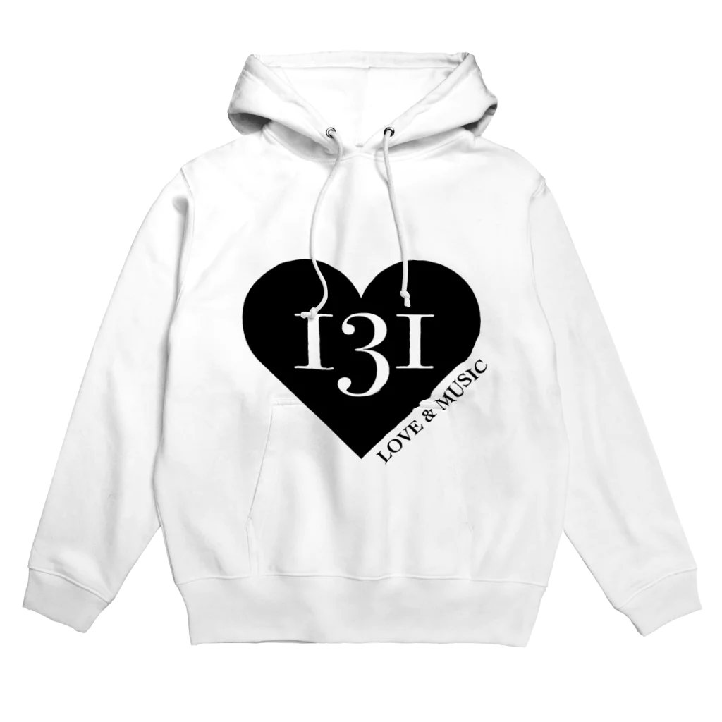 131の131ハート黒ロゴ Hoodie