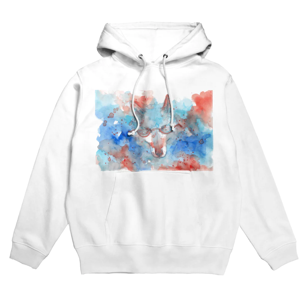 made blueのMay wolf with glasses Hoodie