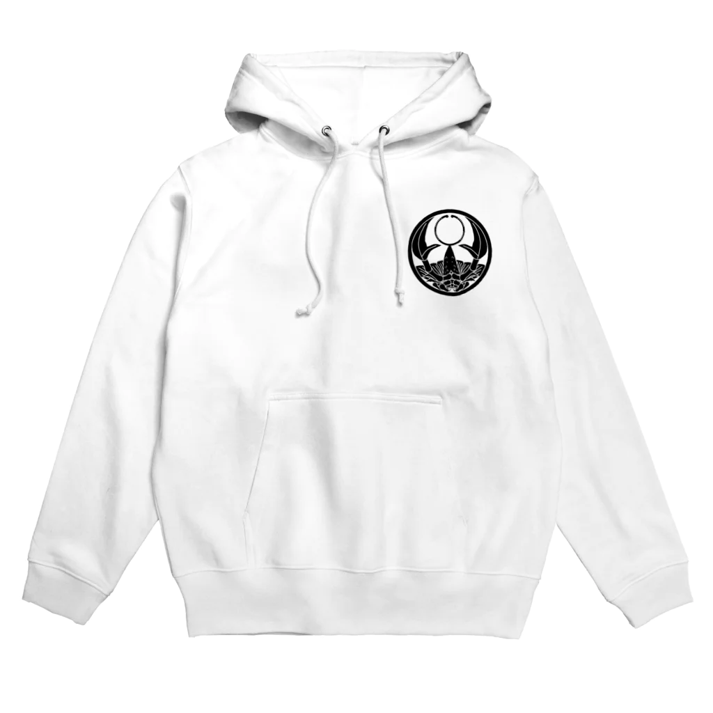 ザリガニ屋の家紋まっくろザリガニ Hoodie