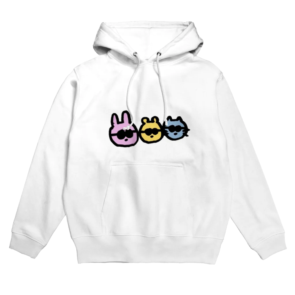 nyartのうさぎとねことくま Hoodie