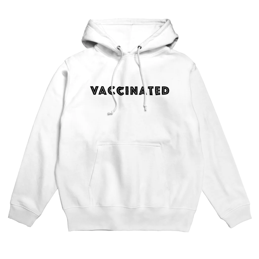 mincora.のワクチン接種済 VACCINATED　- black ver. 01 - パーカー