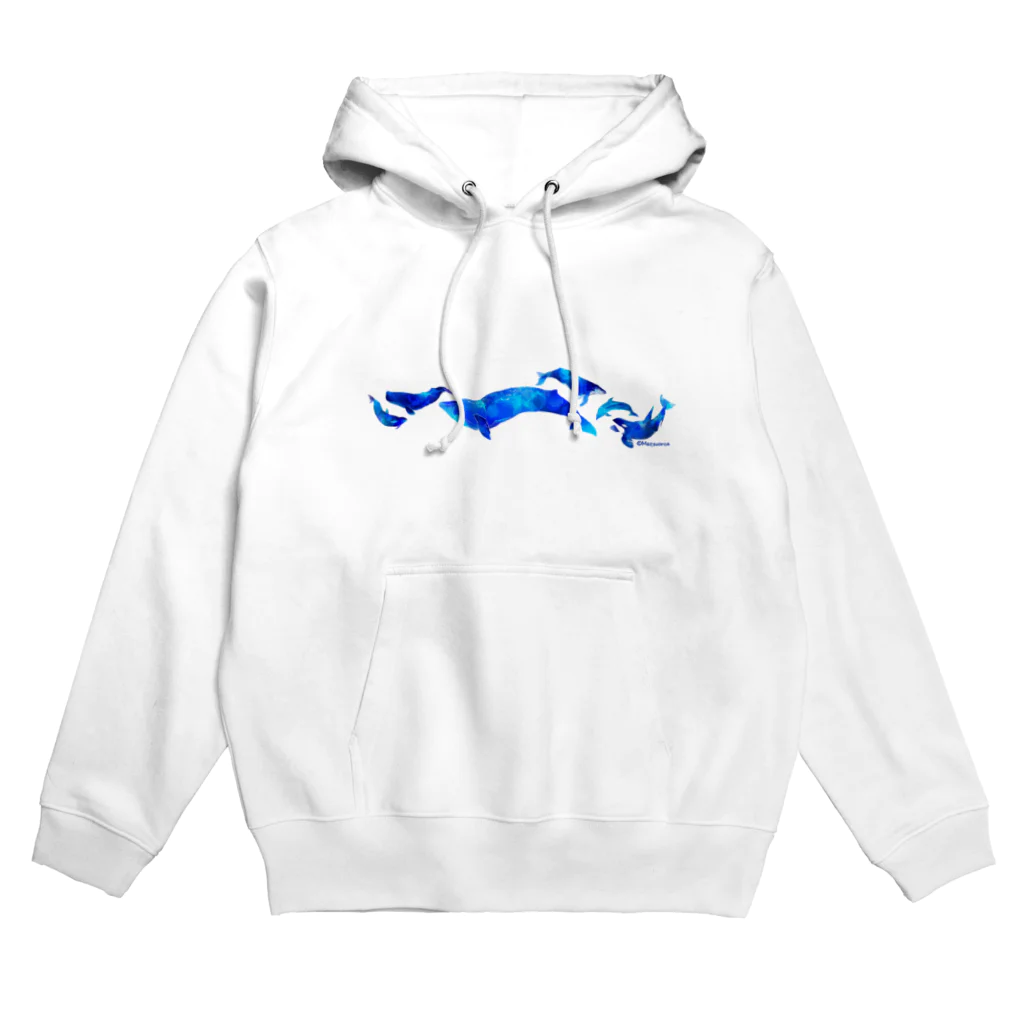 まつおるかグッズの星空ぽいクジラたち（ヨコ） Hoodie